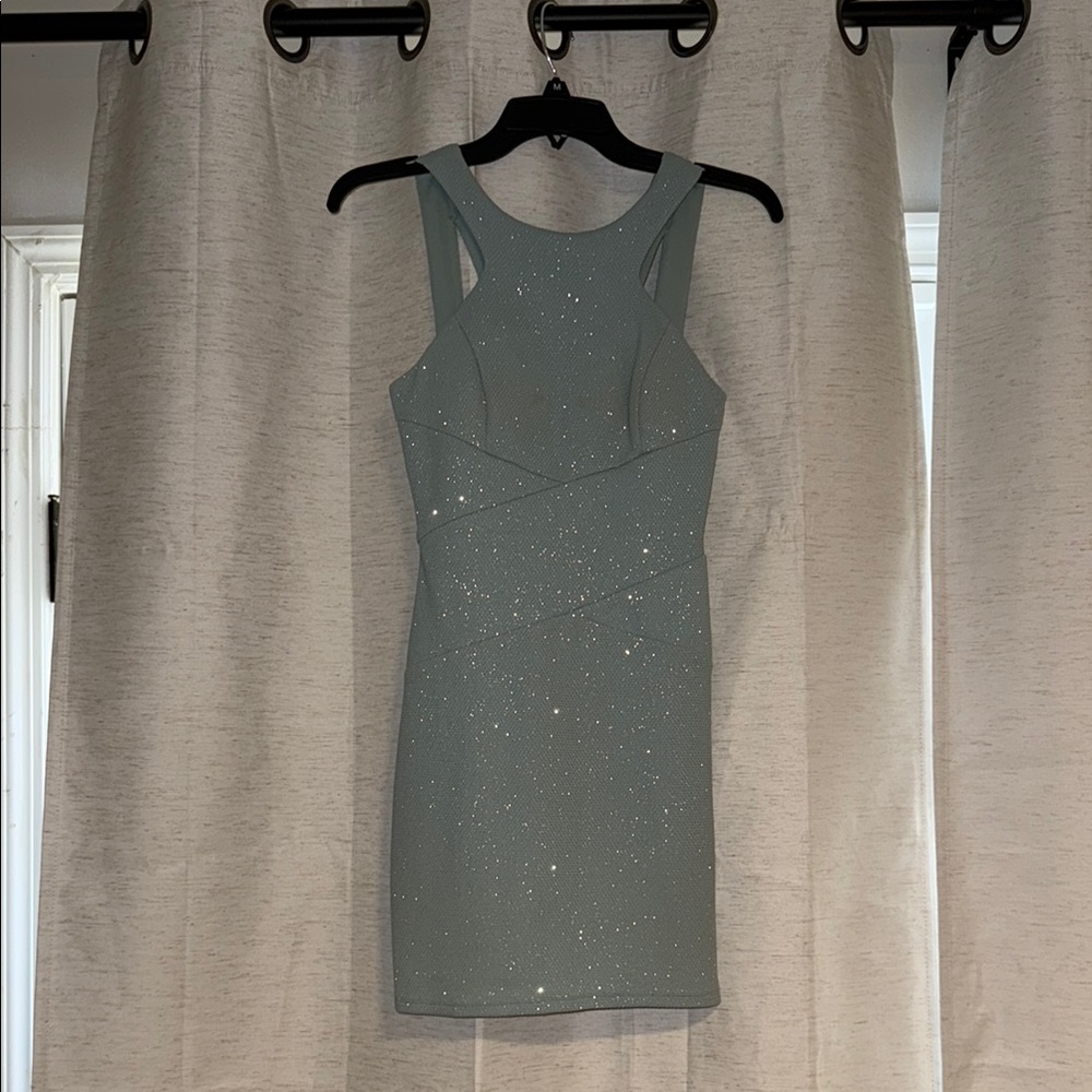 Elegant Sleeveless Blue/Gray Dress
